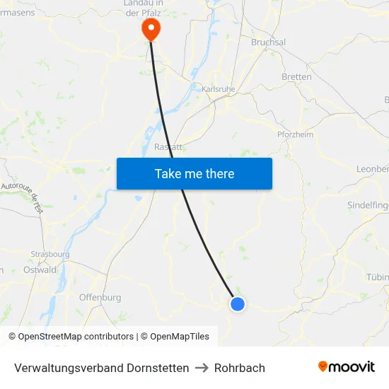 Verwaltungsverband Dornstetten to Rohrbach map