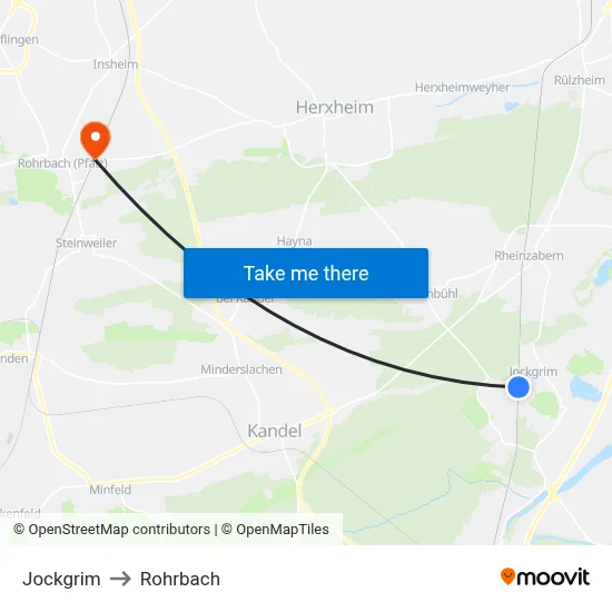 Jockgrim to Rohrbach map
