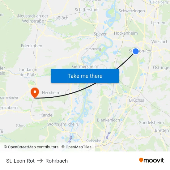 St. Leon-Rot to Rohrbach map