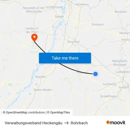 Verwaltungsverband Heckengäu to Rohrbach map