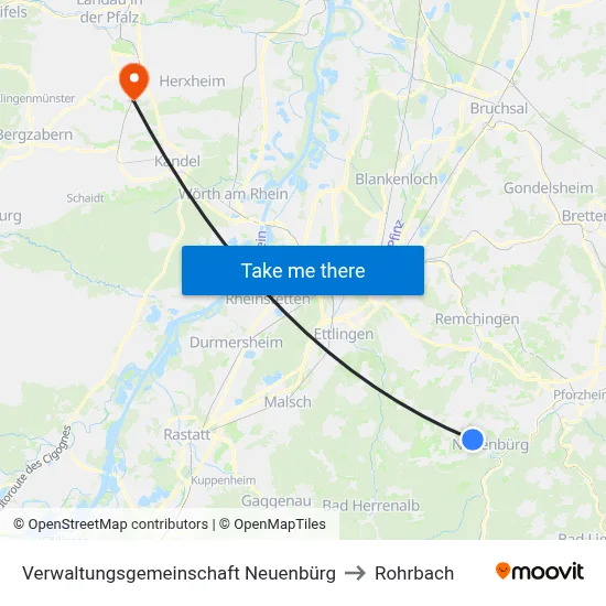 Verwaltungsgemeinschaft Neuenbürg to Rohrbach map