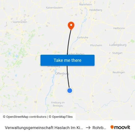 Verwaltungsgemeinschaft Haslach Im Kinzigtal to Rohrbach map