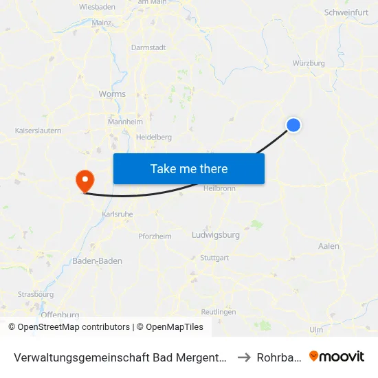 Verwaltungsgemeinschaft Bad Mergentheim to Rohrbach map