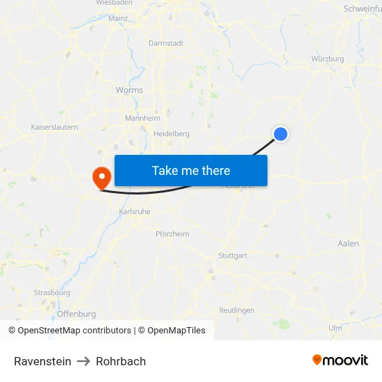 Ravenstein to Rohrbach map