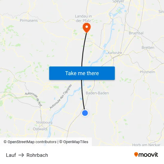 Lauf to Rohrbach map