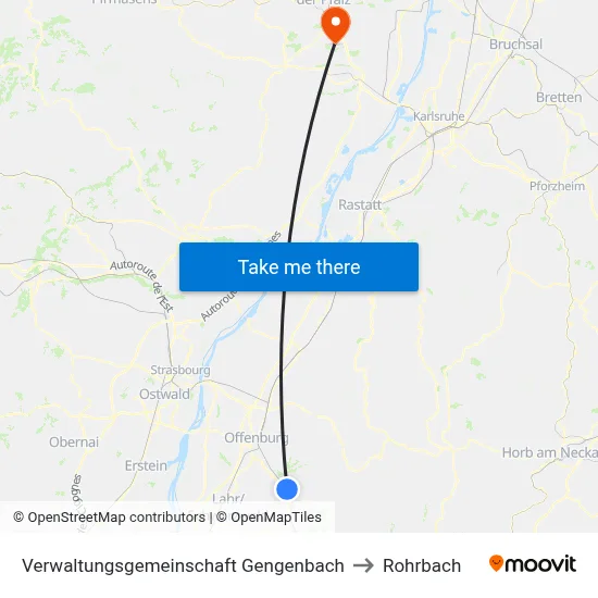 Verwaltungsgemeinschaft Gengenbach to Rohrbach map