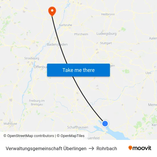 Verwaltungsgemeinschaft Überlingen to Rohrbach map