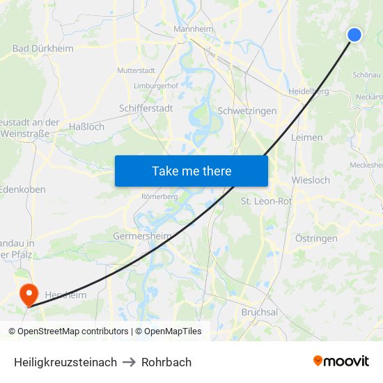 Heiligkreuzsteinach to Rohrbach map