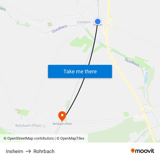 Insheim to Rohrbach map