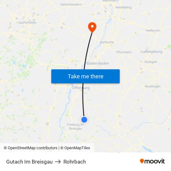 Gutach Im Breisgau to Rohrbach map