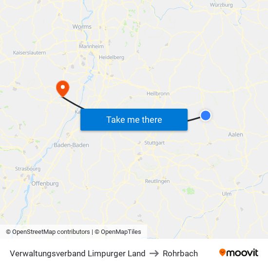 Verwaltungsverband Limpurger Land to Rohrbach map