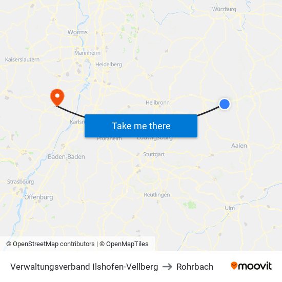 Verwaltungsverband Ilshofen-Vellberg to Rohrbach map