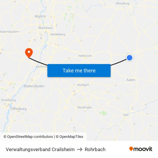 Verwaltungsverband Crailsheim to Rohrbach map