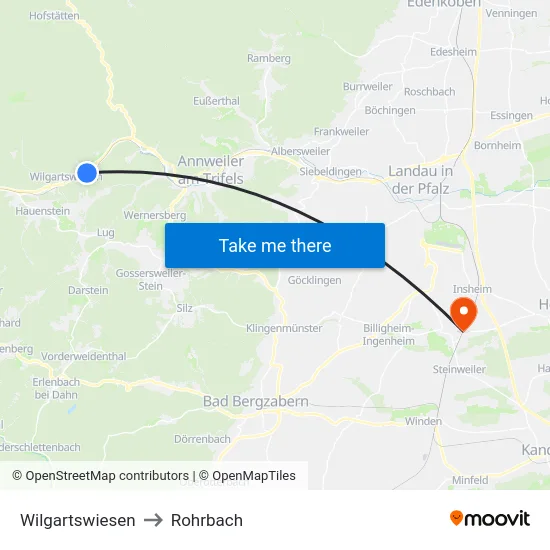 Wilgartswiesen to Rohrbach map