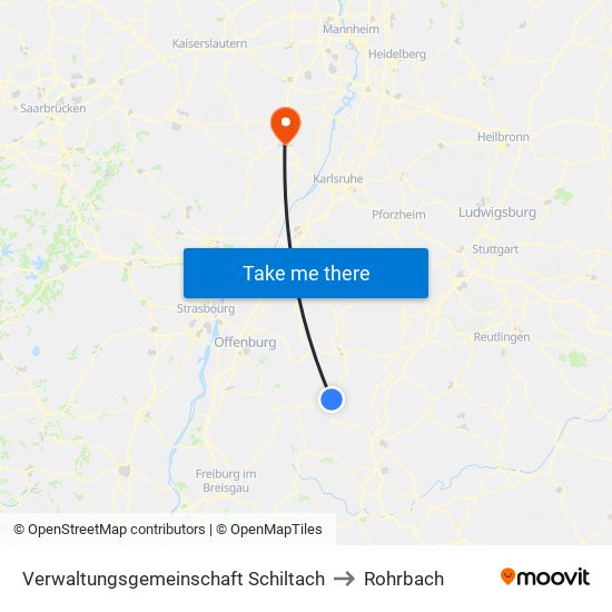 Verwaltungsgemeinschaft Schiltach to Rohrbach map