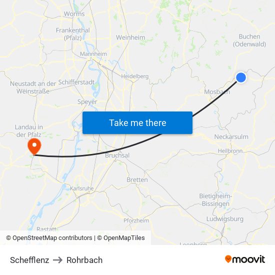 Schefflenz to Rohrbach map