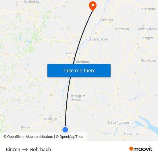 Binzen to Rohrbach map