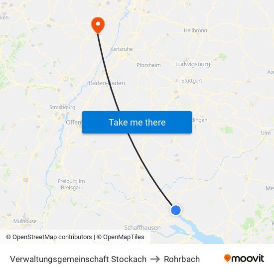 Verwaltungsgemeinschaft Stockach to Rohrbach map