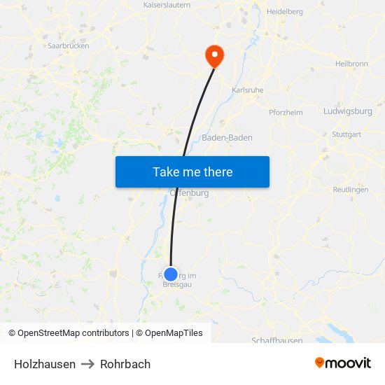 Holzhausen to Rohrbach map