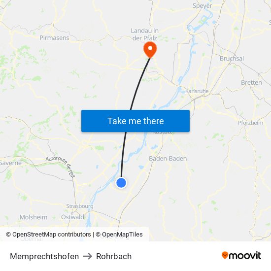 Memprechtshofen to Rohrbach map