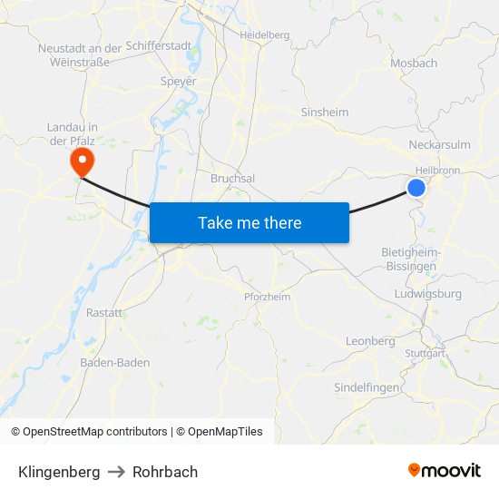 Klingenberg to Rohrbach map