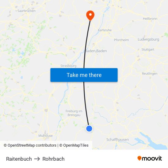 Raitenbuch to Rohrbach map
