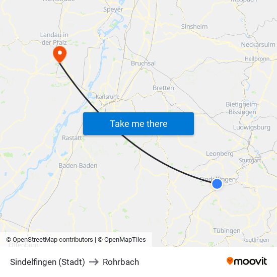 Sindelfingen (Stadt) to Rohrbach map