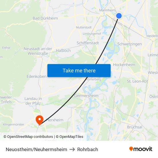 Neuostheim/Neuhermsheim to Rohrbach map