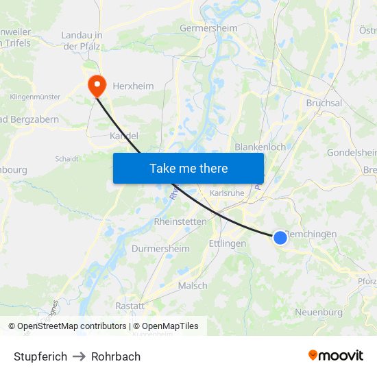 Stupferich to Rohrbach map