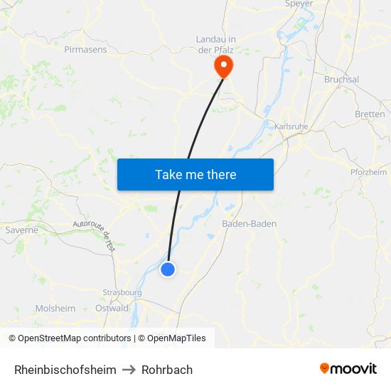 Rheinbischofsheim to Rohrbach map