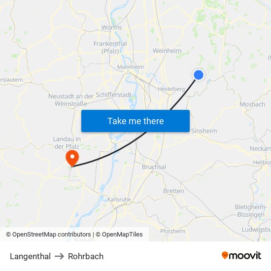 Langenthal to Rohrbach map