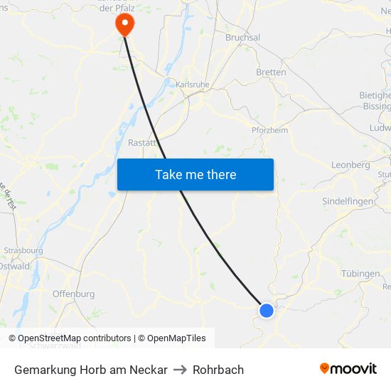 Gemarkung Horb am Neckar to Rohrbach map