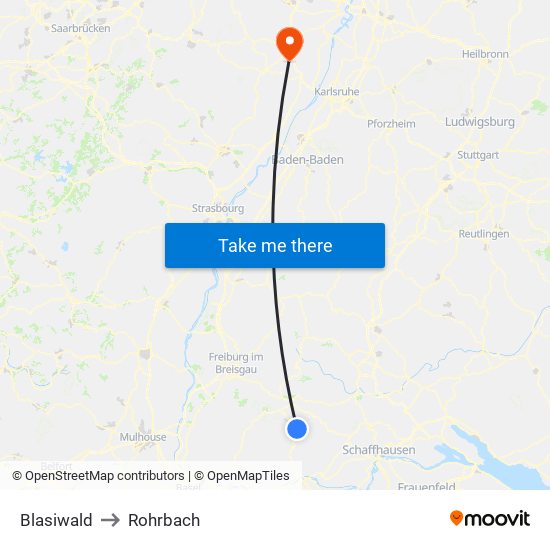 Blasiwald to Rohrbach map