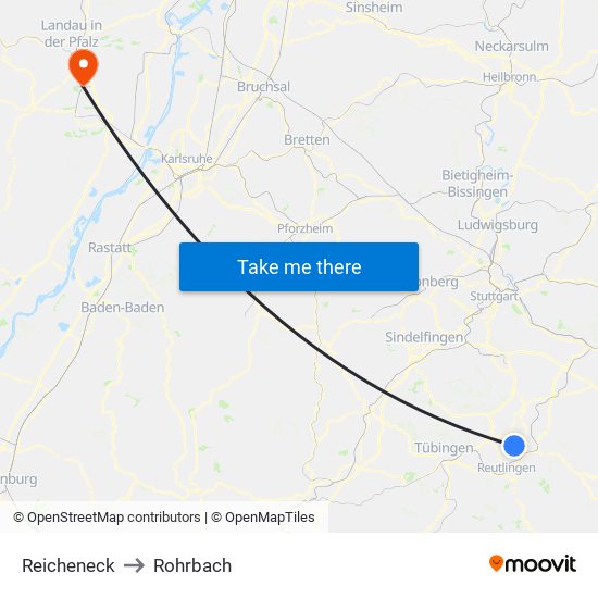 Reicheneck to Rohrbach map