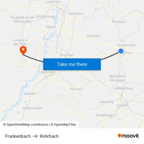 Frankenbach to Rohrbach map