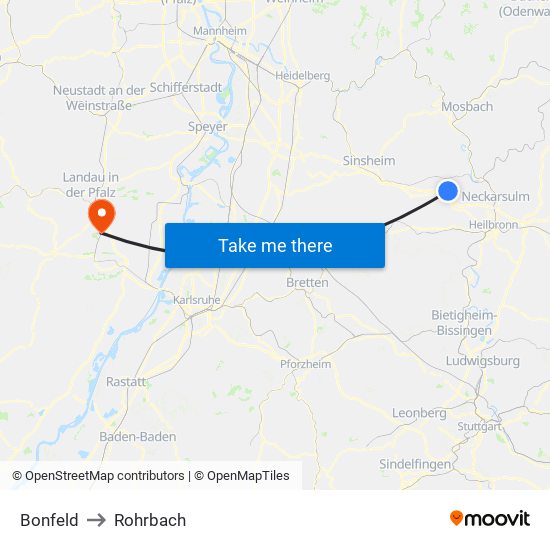 Bonfeld to Rohrbach map