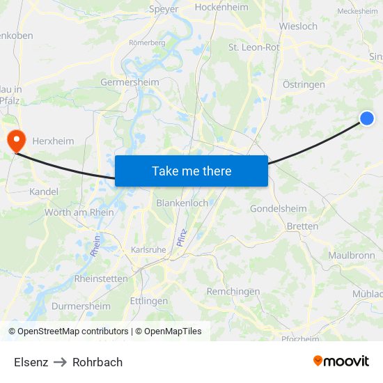 Elsenz to Rohrbach map