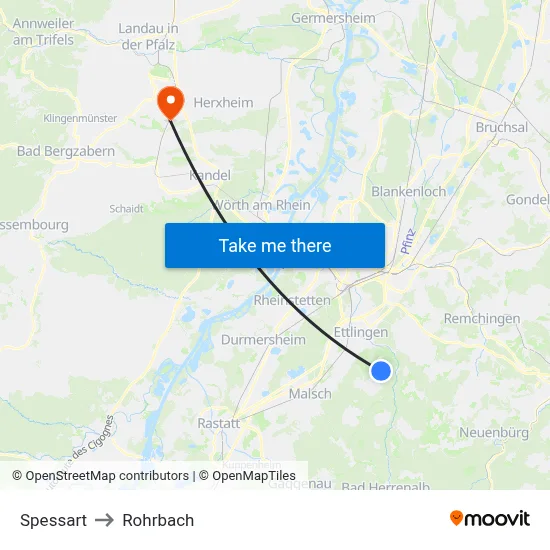 Spessart to Rohrbach map