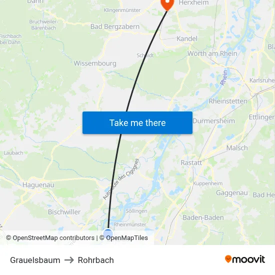 Grauelsbaum to Rohrbach map