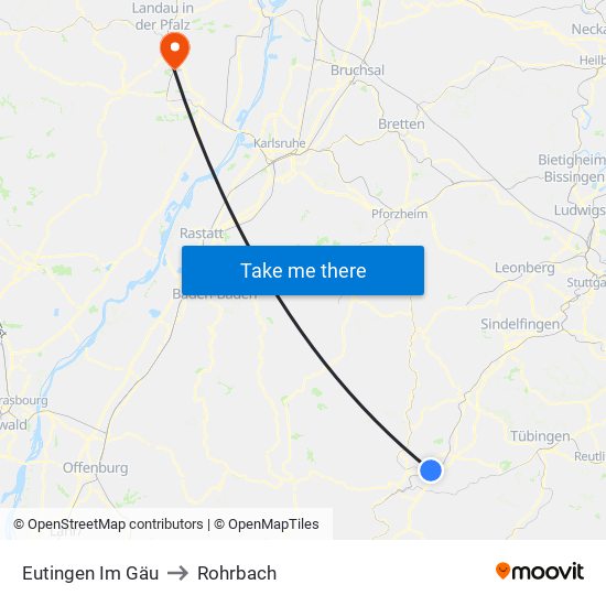 Eutingen Im Gäu to Rohrbach map