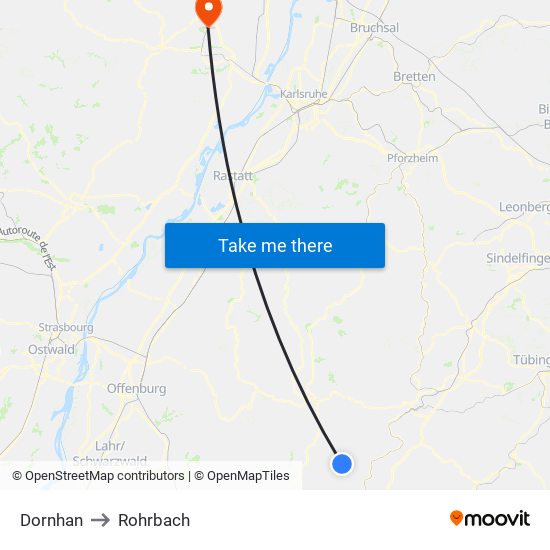 Dornhan to Rohrbach map