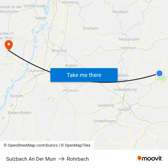 Sulzbach An Der Murr to Rohrbach map