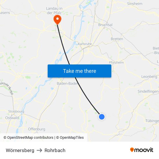 Wörnersberg to Rohrbach map