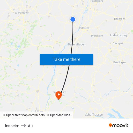 Insheim to Au map