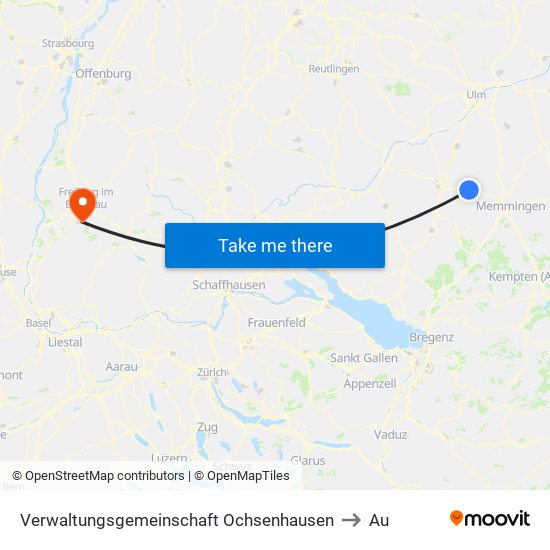 Verwaltungsgemeinschaft Ochsenhausen to Au map