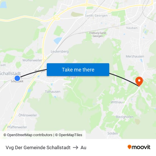 Vvg Der Gemeinde Schallstadt to Au map