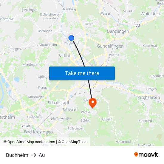 Buchheim to Au map