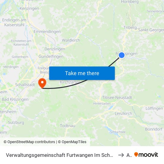 Verwaltungsgemeinschaft Furtwangen Im Schwarzwald to Au map