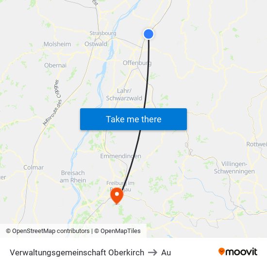 Verwaltungsgemeinschaft Oberkirch to Au map