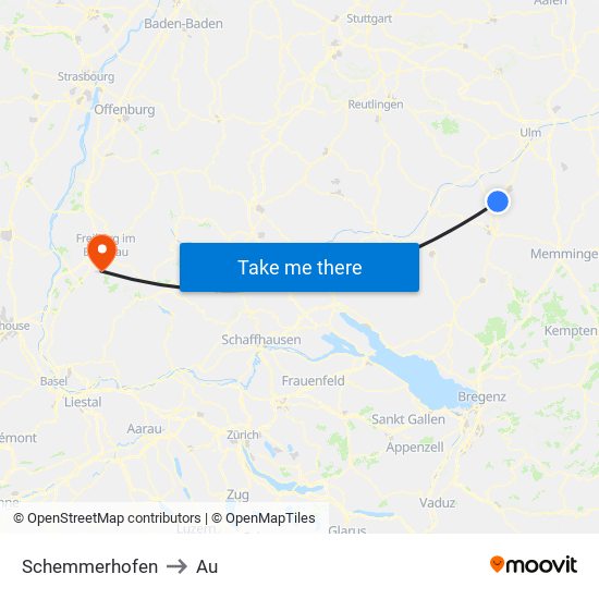 Schemmerhofen to Au map